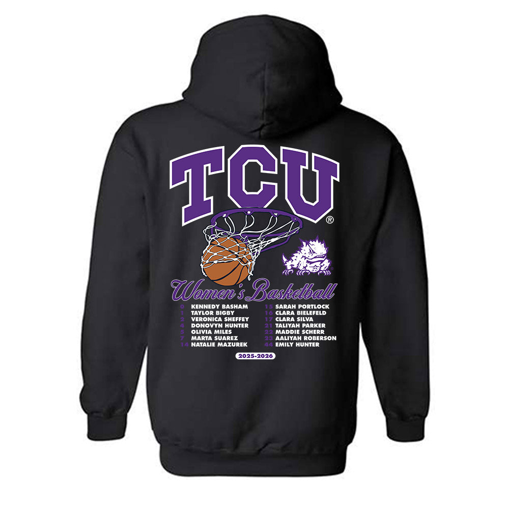 TCU - NCAA Women's Basketball : - 25-26 Roster Hooded Sweatshirt-1