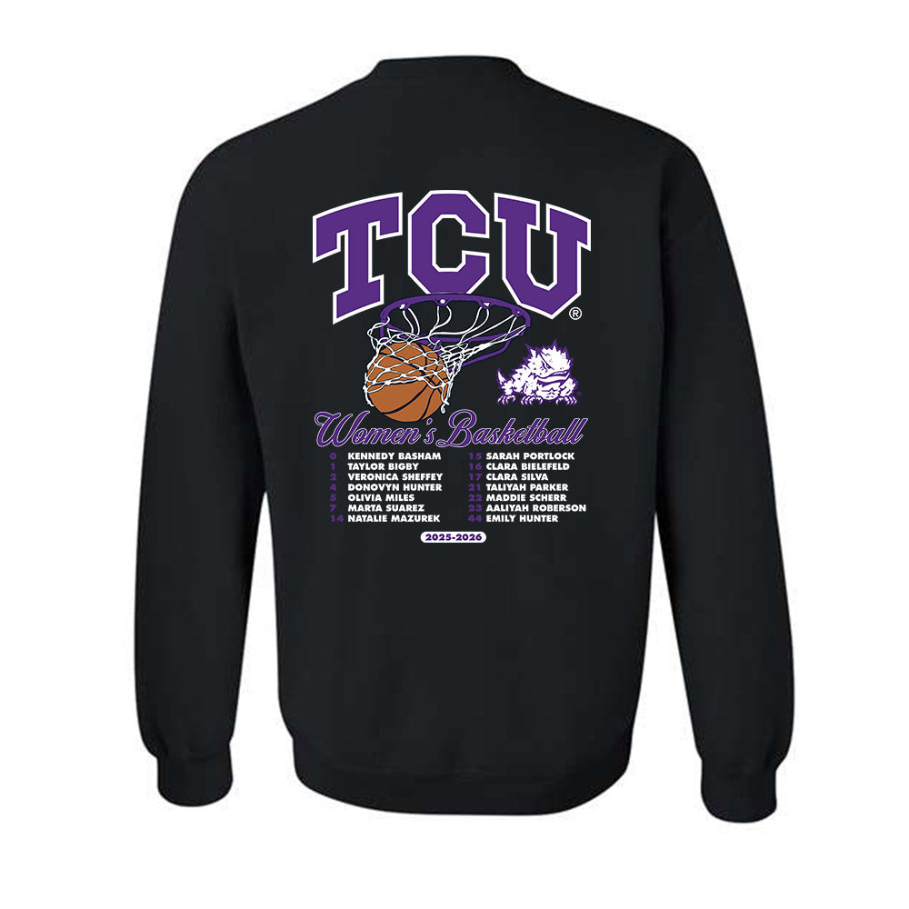 TCU - NCAA Women's Basketball : - 25-26 Roster Crewneck Sweatshirt-1