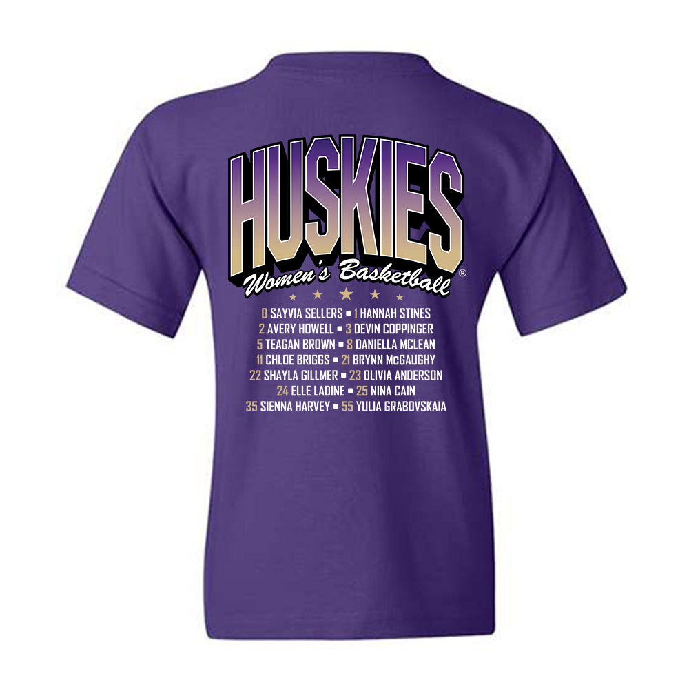 Washington - NCAA Women's Basketball : - 25-26 Roster Youth T-Shirt-1