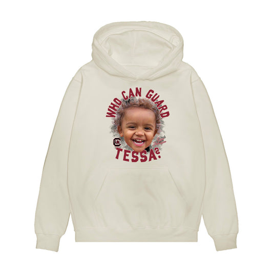 South Carolina - NCAA Women's Basketball : Tessa Johnson - Who Can Guard Tessa? Premium Hooded Sweatshirt-0