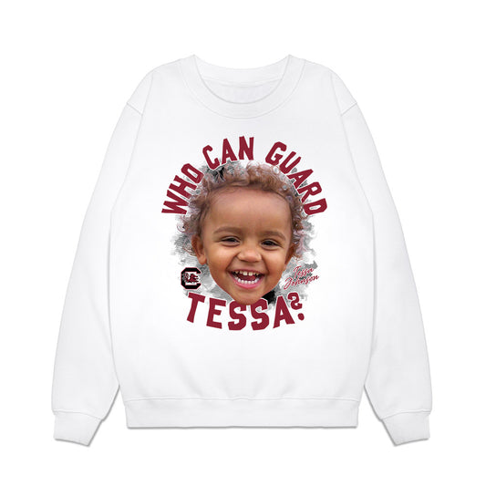South Carolina - NCAA Women's Basketball : Tessa Johnson - Who Can Guard Tessa? Premium Crewneck Sweatshirt-0