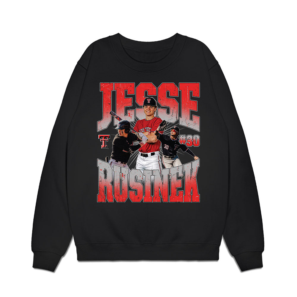 Texas Tech - NCAA Baseball : Jesse Rusinek - Collage Premium Crewneck Sweatshirt-0
