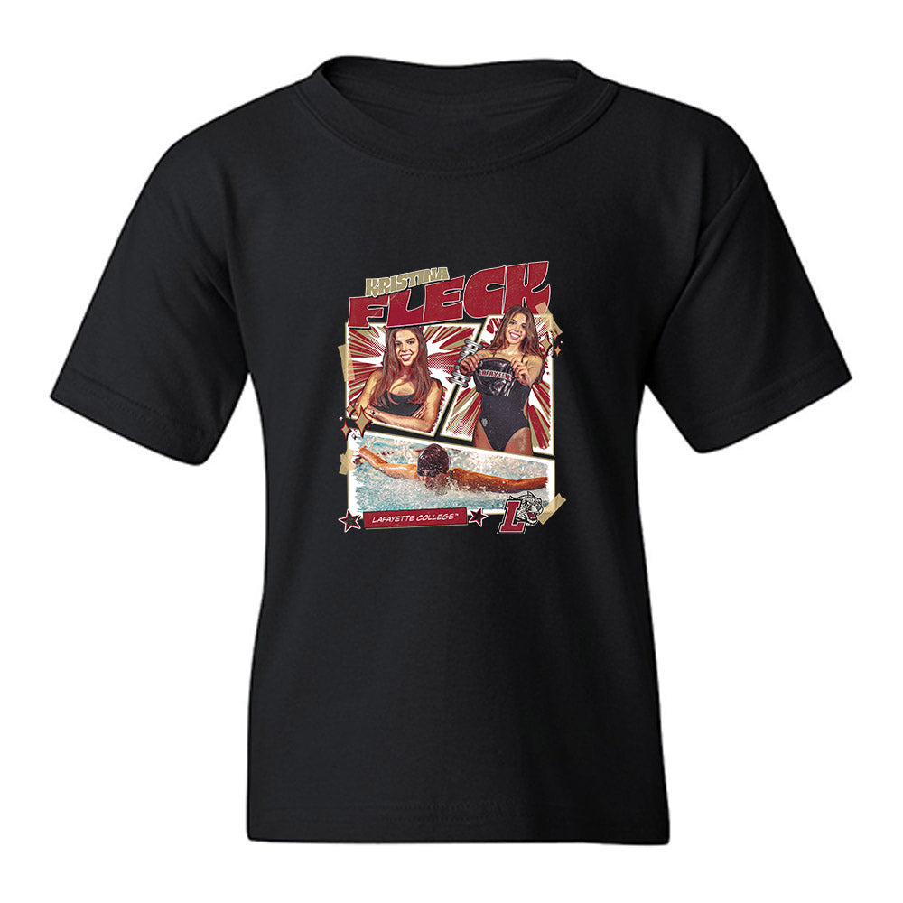 Lafayette College - NCAA Women's Swimming & Diving : Kristina Fleck - Collage Youth T-Shirt-0