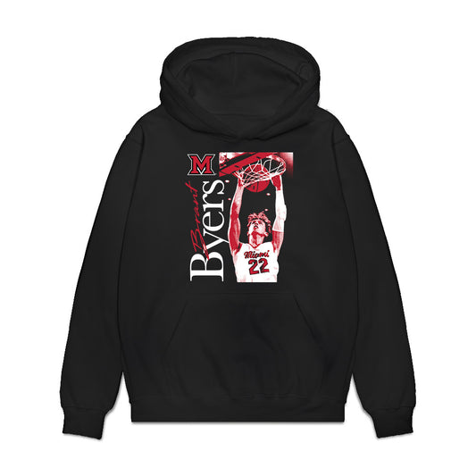 Miami of Ohio - NCAA Men's Basketball : Brant Byers - Graphic Premium Hooded Sweatshirt-0