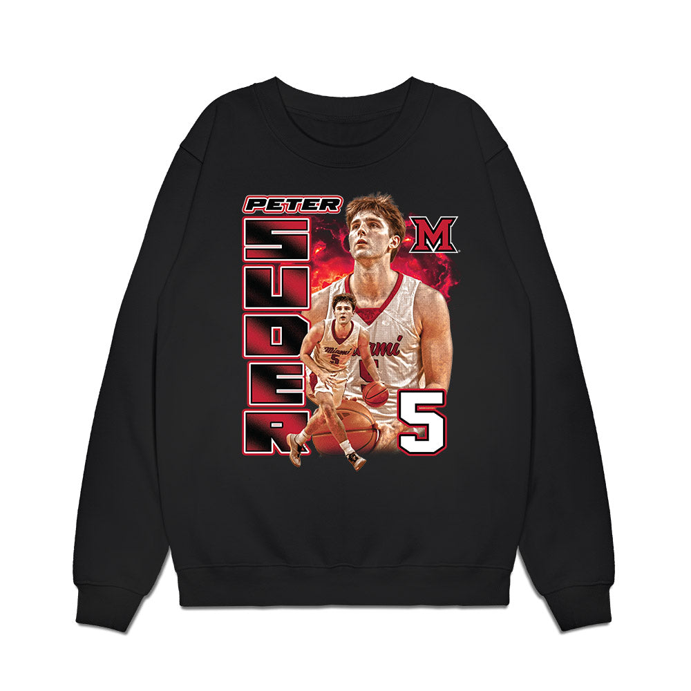 Miami of Ohio - NCAA Men's Basketball : Peter Suder - Graphic Premium Crewneck Sweatshirt-0