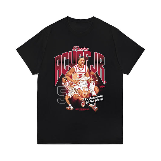 Arkansas - NCAA Men's Basketball : Jaden Karuletwa - Graphic Comfort Colors T-Shirt-0