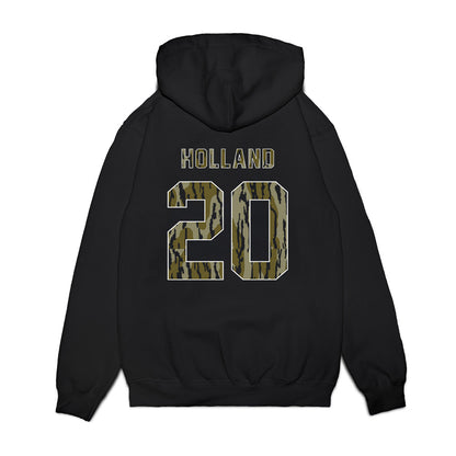 Arkansas - NCAA Baseball : Max Holland - Camo Shersey Premium Hooded Sweatshirt-1