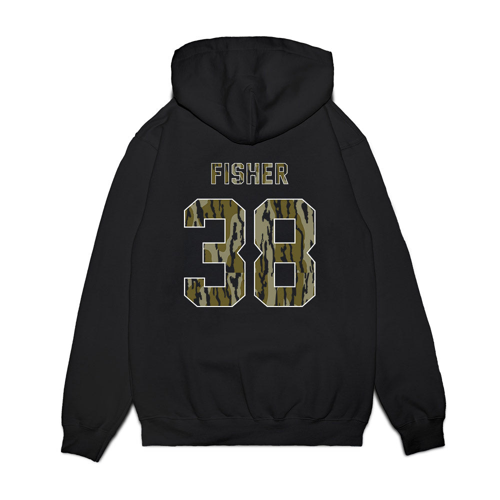 Arkansas - NCAA Baseball : Colin Fisher - Camo Shersey Premium Hooded Sweatshirt-1