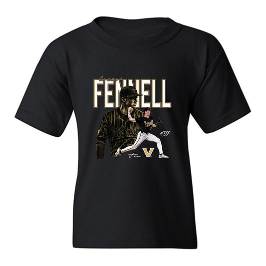 Vanderbilt - NCAA Baseball : Connor Fennell - Collage Youth T-Shirt-0