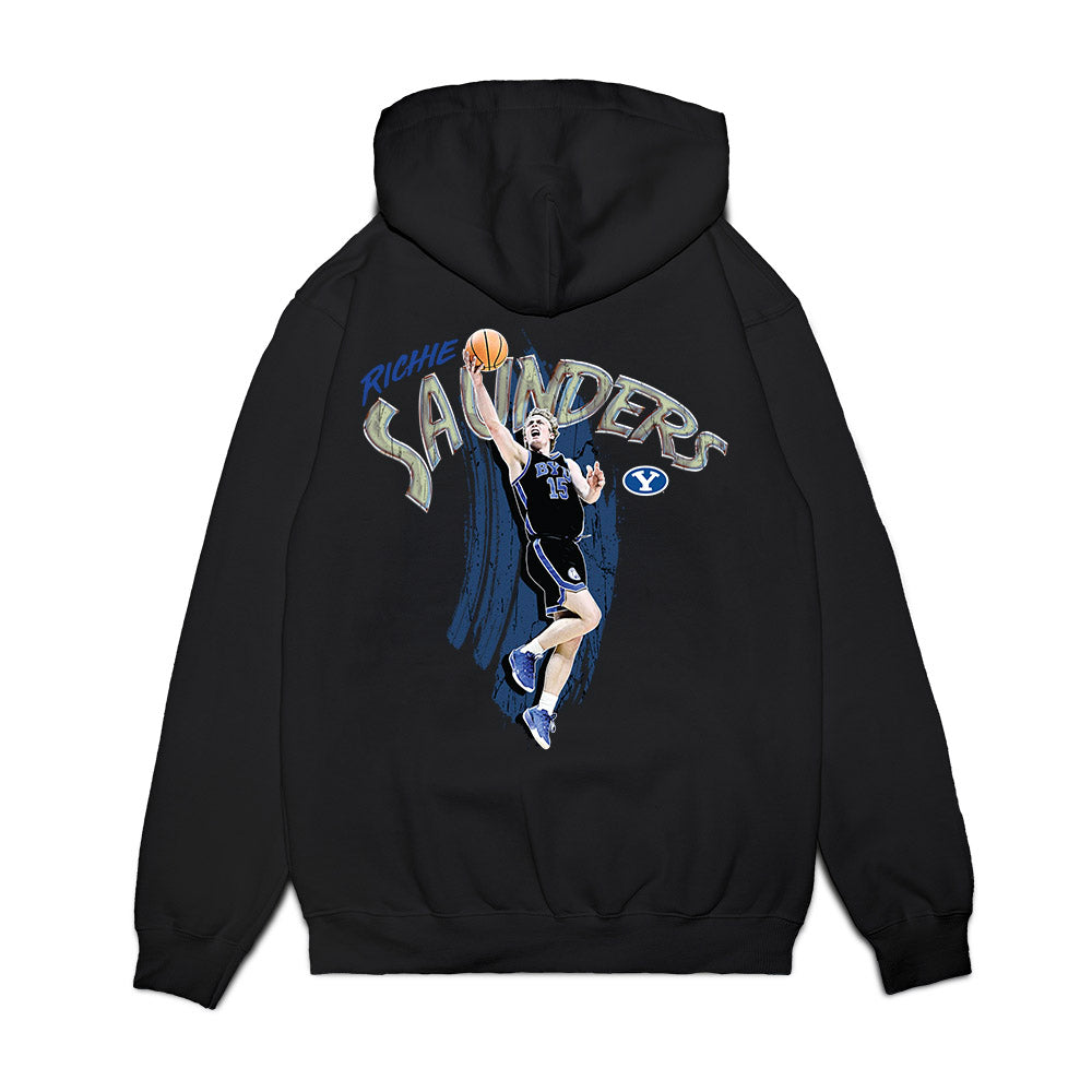 BYU - NCAA Mens Basketball : Richie Saunders - Collage Premium Hooded Sweatshirt-1