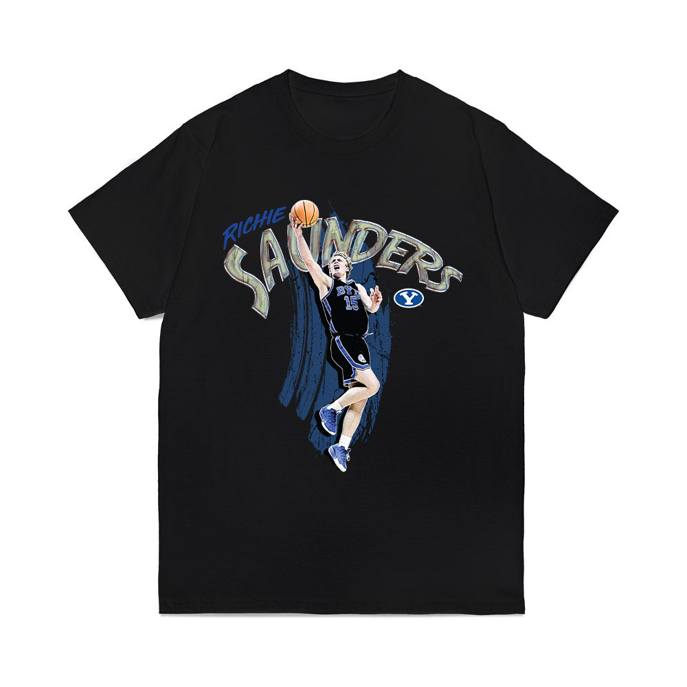 BYU - NCAA Mens Basketball : Richie Saunders - Collage Comfort Colors T-Shirt-0
