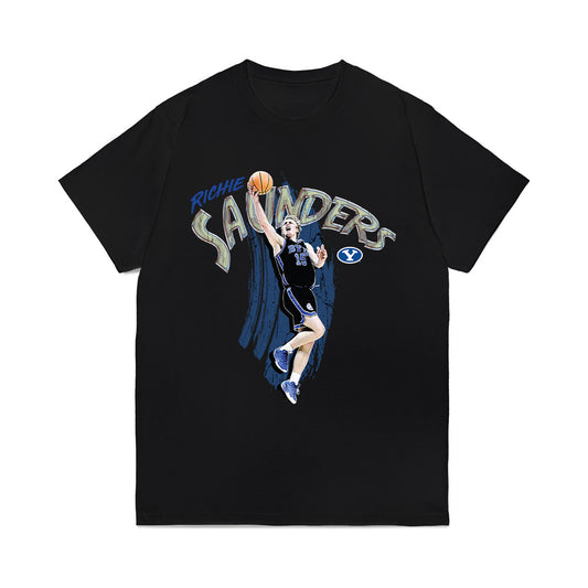 BYU - NCAA Mens Basketball : Richie Saunders - Collage Comfort Colors T-Shirt-0