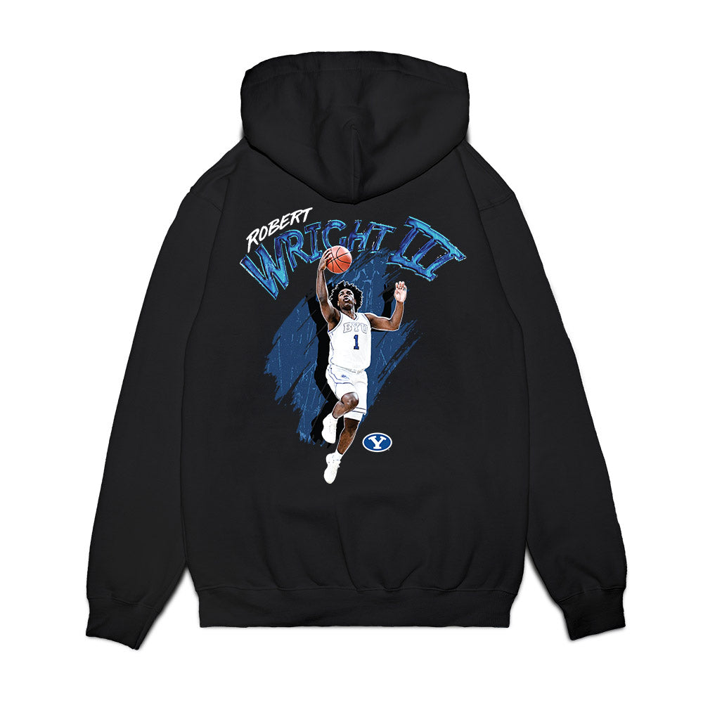 BYU - NCAA Men's Basketball : Robert Wright III - Collage Premium Hooded Sweatshirt-1