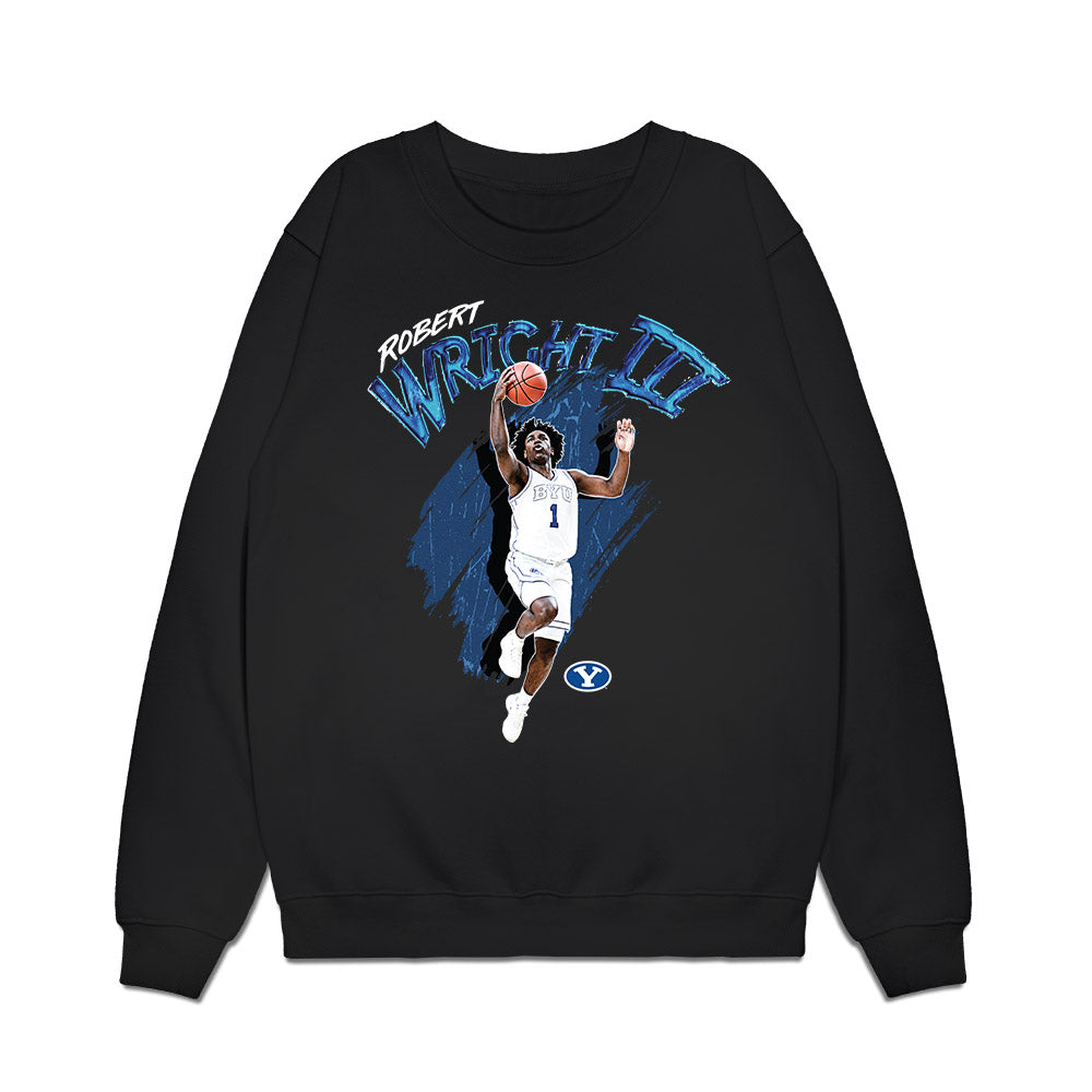 BYU - NCAA Men's Basketball : Robert Wright III - Collage Premium Crewneck Sweatshirt-0
