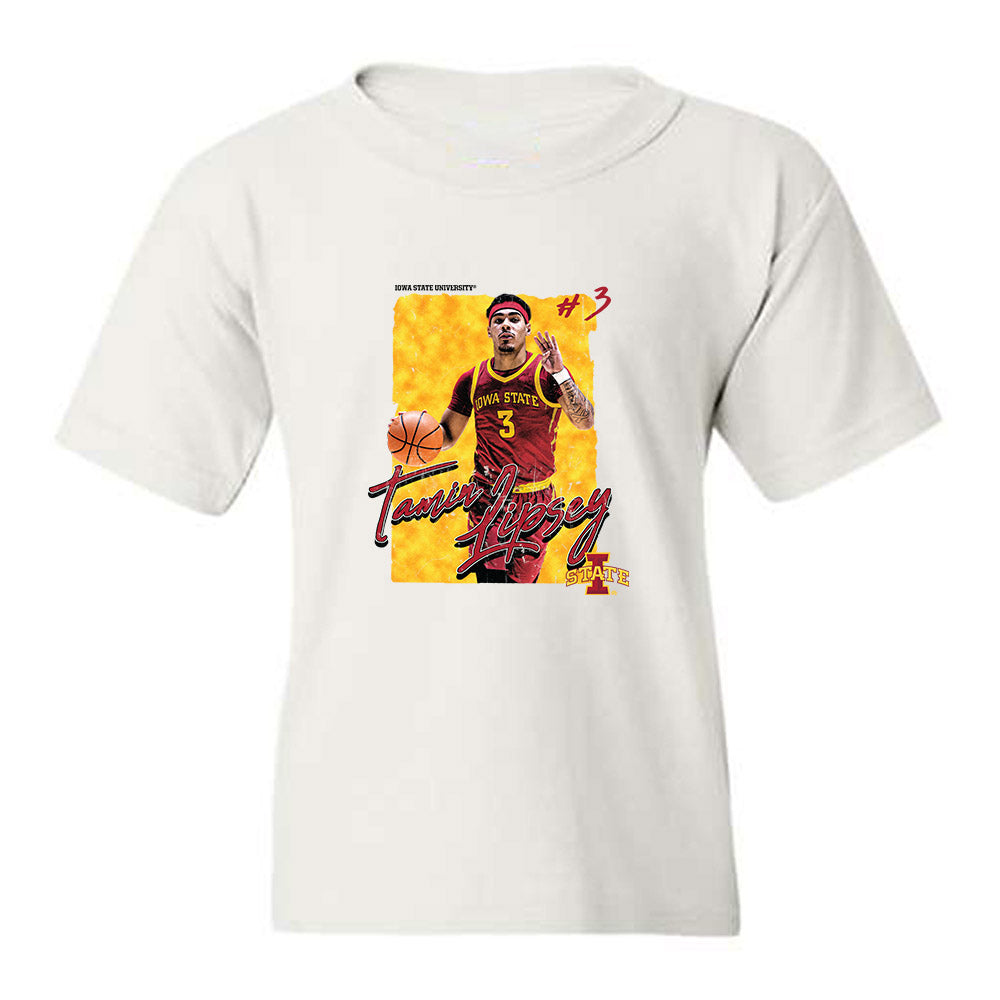 Iowa State - NCAA Men's Basketball : Tamin Lipsey - Card Inspired Youth T-Shirt-0