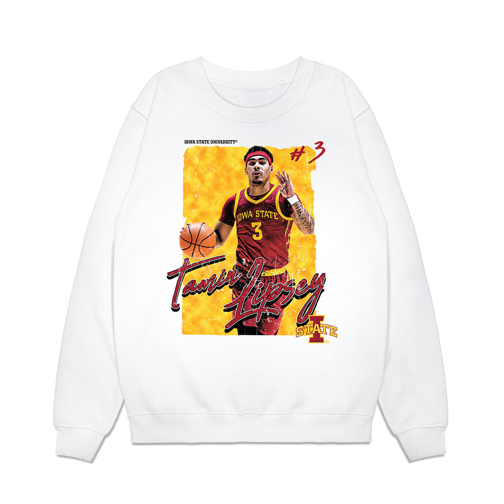 Iowa State - NCAA Men's Basketball : Tamin Lipsey - Card Inspired Premium Crewneck Sweatshirt-0