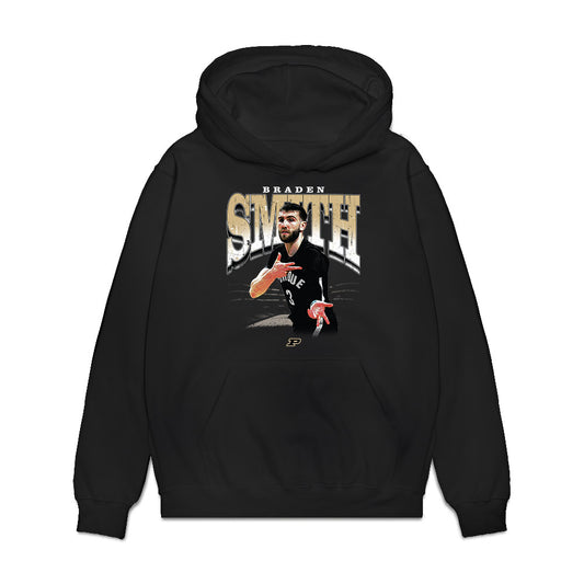 Purdue - NCAA Men's Basketball : Braden Smith - Collage Premium Hooded Sweatshirt-0