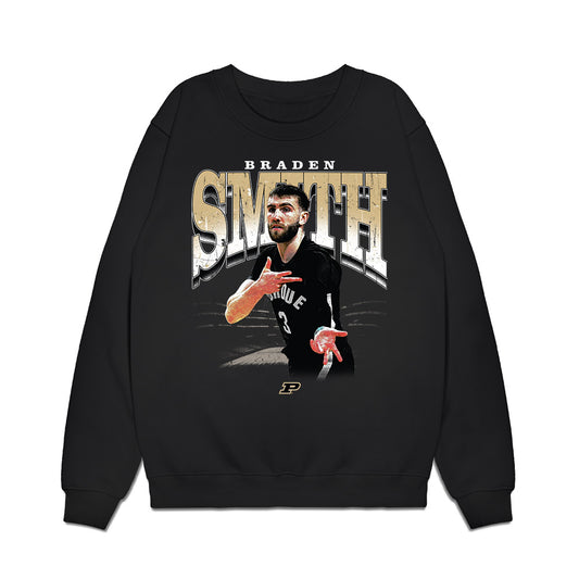 Purdue - NCAA Men's Basketball : Braden Smith - Collage Premium Crewneck Sweatshirt-0