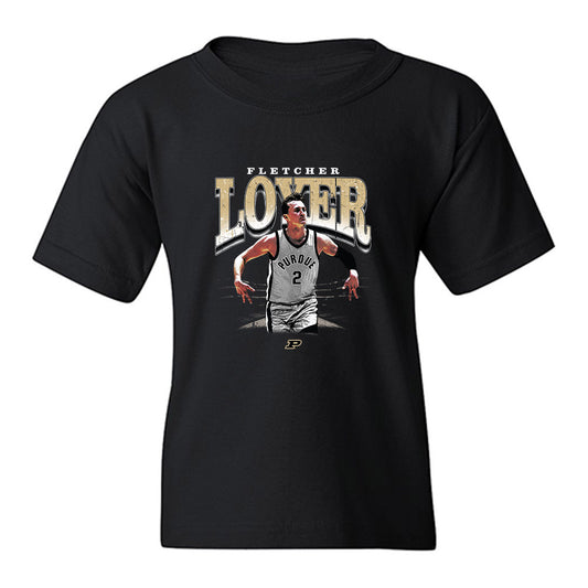 Purdue - NCAA Men's Basketball : Fletcher Loyer - Collage Youth T-Shirt-0