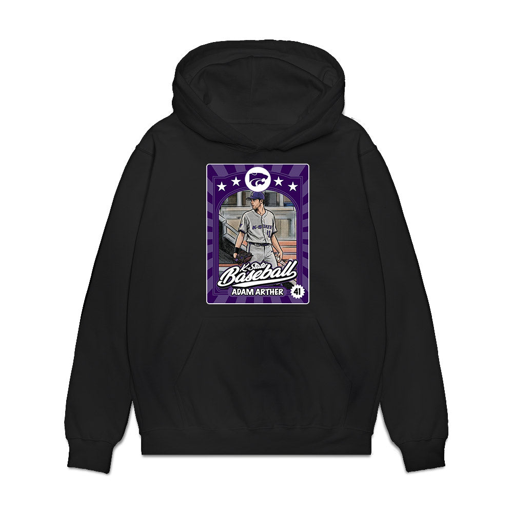 Kansas State - NCAA Baseball : Adam Arther - Card Inspired Premium Hooded Sweatshirt-0