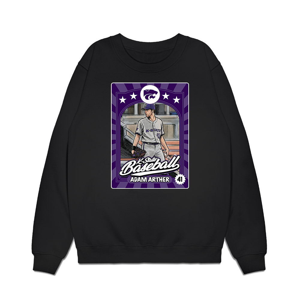Kansas State - NCAA Baseball : Adam Arther - Card Inspired Premium Crewneck Sweatshirt-0