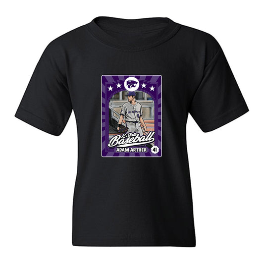 Kansas State - NCAA Baseball : Adam Arther - Card Inspired Youth T-Shirt-0