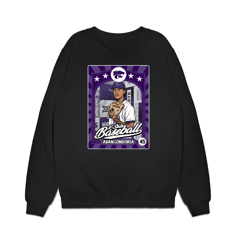 Kansas State - NCAA Baseball : Adan Longoria - Card Inspired Premium Crewneck Sweatshirt-0