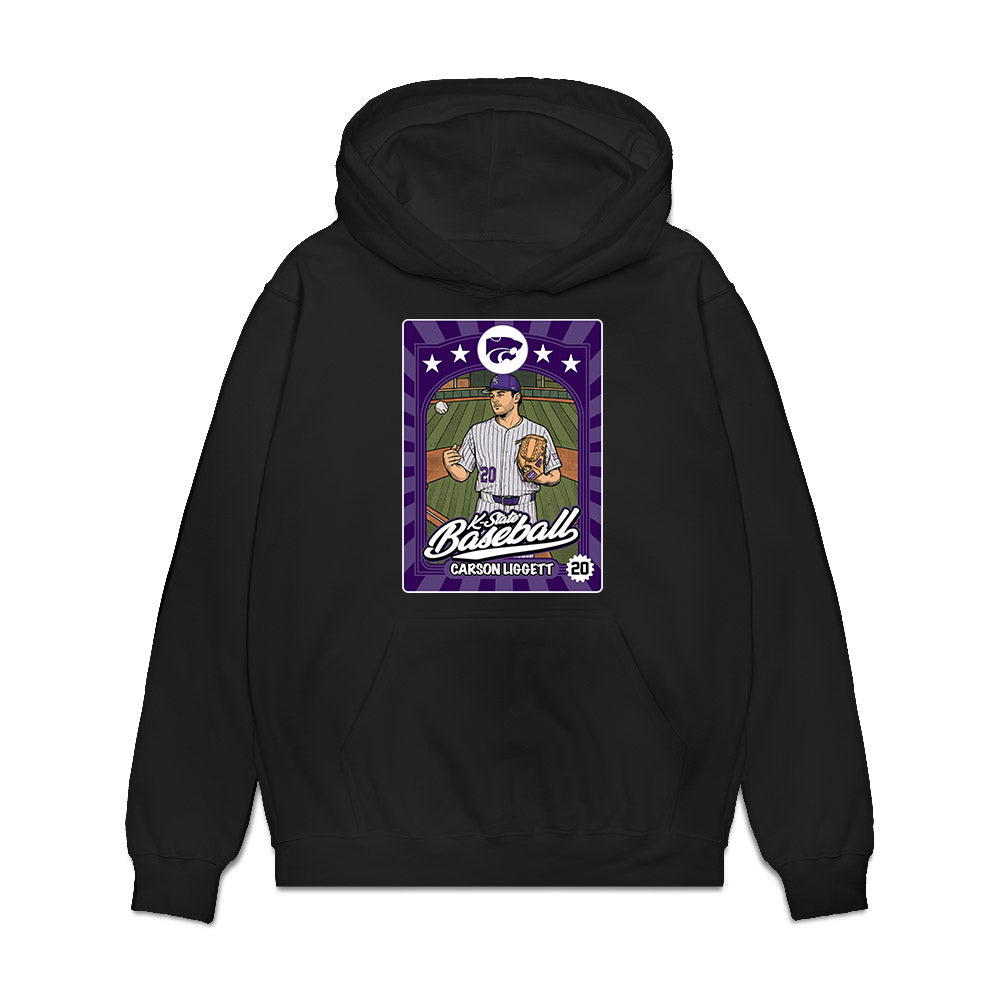 Kansas State - NCAA Baseball : Carson Liggett - Card Inspired Premium Hooded Sweatshirt-0