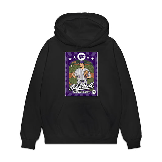 Kansas State - NCAA Baseball : Carson Liggett - Card Inspired Premium Hooded Sweatshirt-0