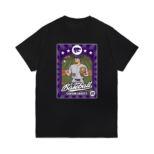 Kansas State - NCAA Baseball : Carson Liggett - Card Inspired Comfort Colors T-Shirt-0
