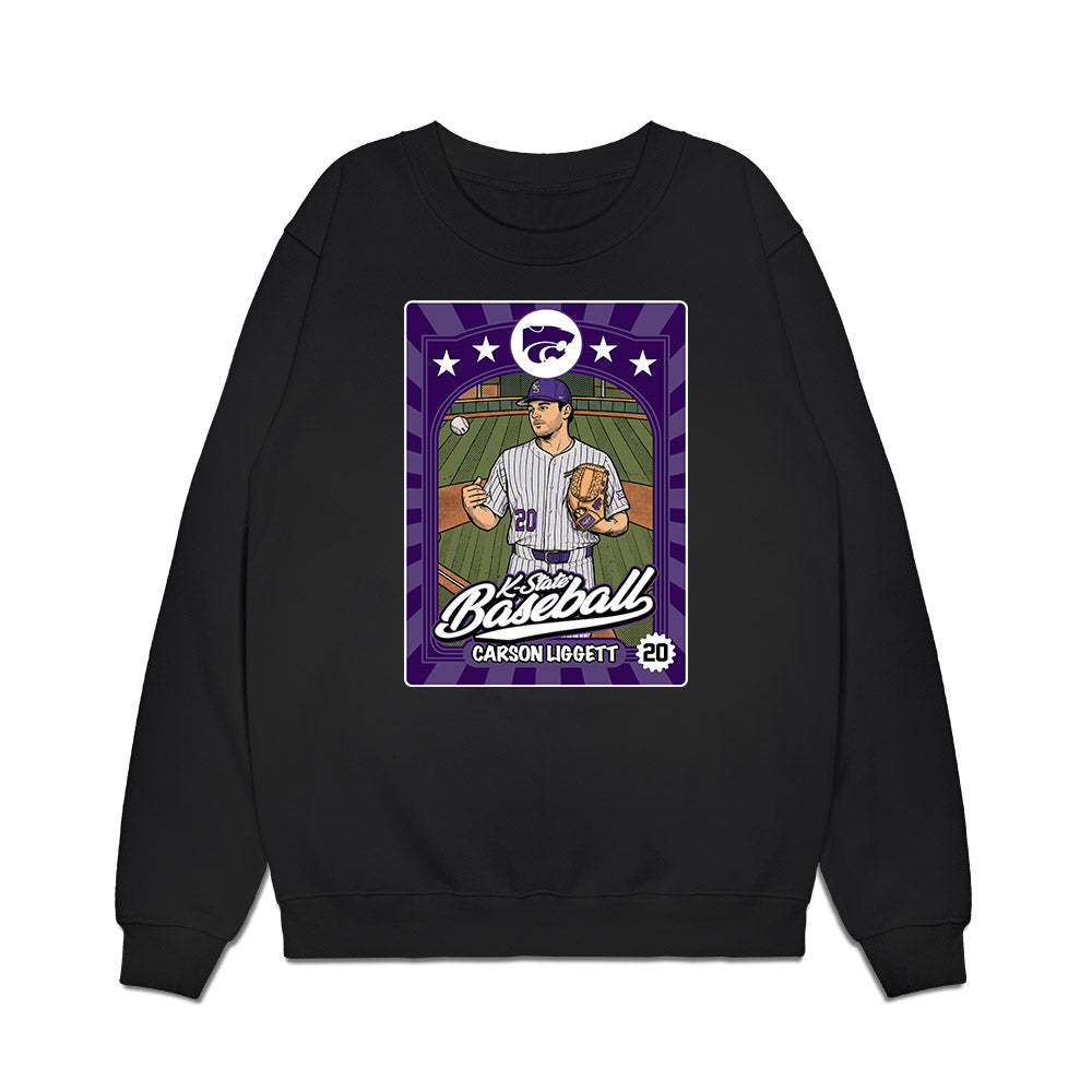 Kansas State - NCAA Baseball : Carson Liggett - Card Inspired Premium Crewneck Sweatshirt-0