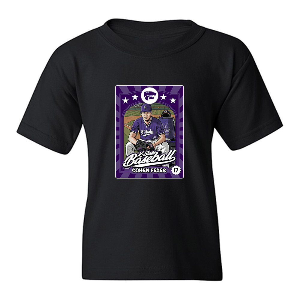 Kansas State - NCAA Baseball : Cohen Feser - Card Inspired Youth T-Shirt-0