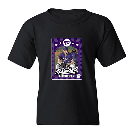 Kansas State - NCAA Baseball : Cohen Feser - Card Inspired Youth T-Shirt-0