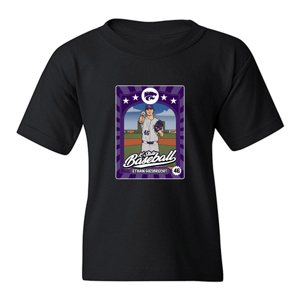 Kansas State - NCAA Baseball : Ethan Giesbrecht - Card Inspired Youth T-Shirt-0
