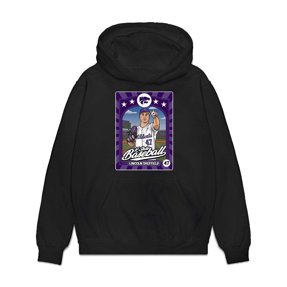 Kansas State - NCAA Baseball : Lincoln Sheffield - Card Inspired Premium Hooded Sweatshirt-0
