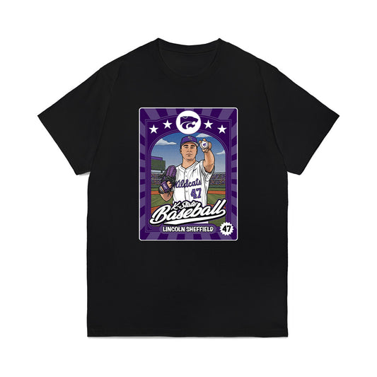 Kansas State - NCAA Baseball : Lincoln Sheffield - Card Inspired Comfort Colors T-Shirt-0