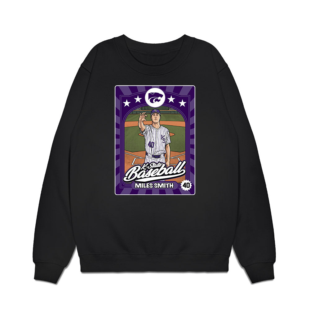 Kansas State - NCAA Baseball : Miles Smith - Card Inspired Premium Crewneck Sweatshirt-0