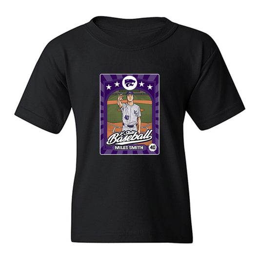 Kansas State - NCAA Baseball : Miles Smith - Card Inspired Youth T-Shirt-0