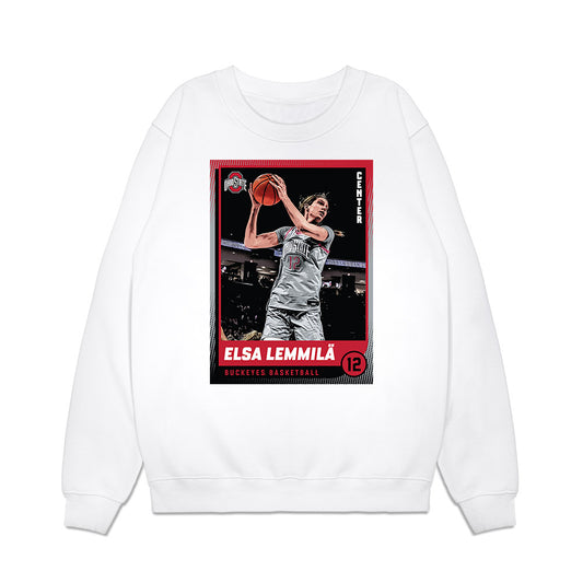 Ohio State - NCAA Women's Basketball : Elsa Lemmila - Trading Card Premium Crewneck Sweatshirt-0