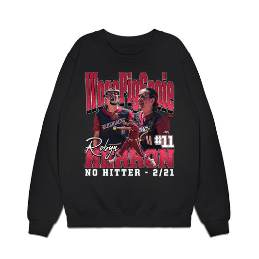 Arkansas - NCAA Softball : Robyn Herron - No Hitter Premium Crewneck Sweatshirt-0