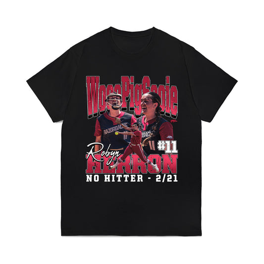 Arkansas - NCAA Softball : Robyn Herron - No Hitter Comfort Colors T-Shirt-0