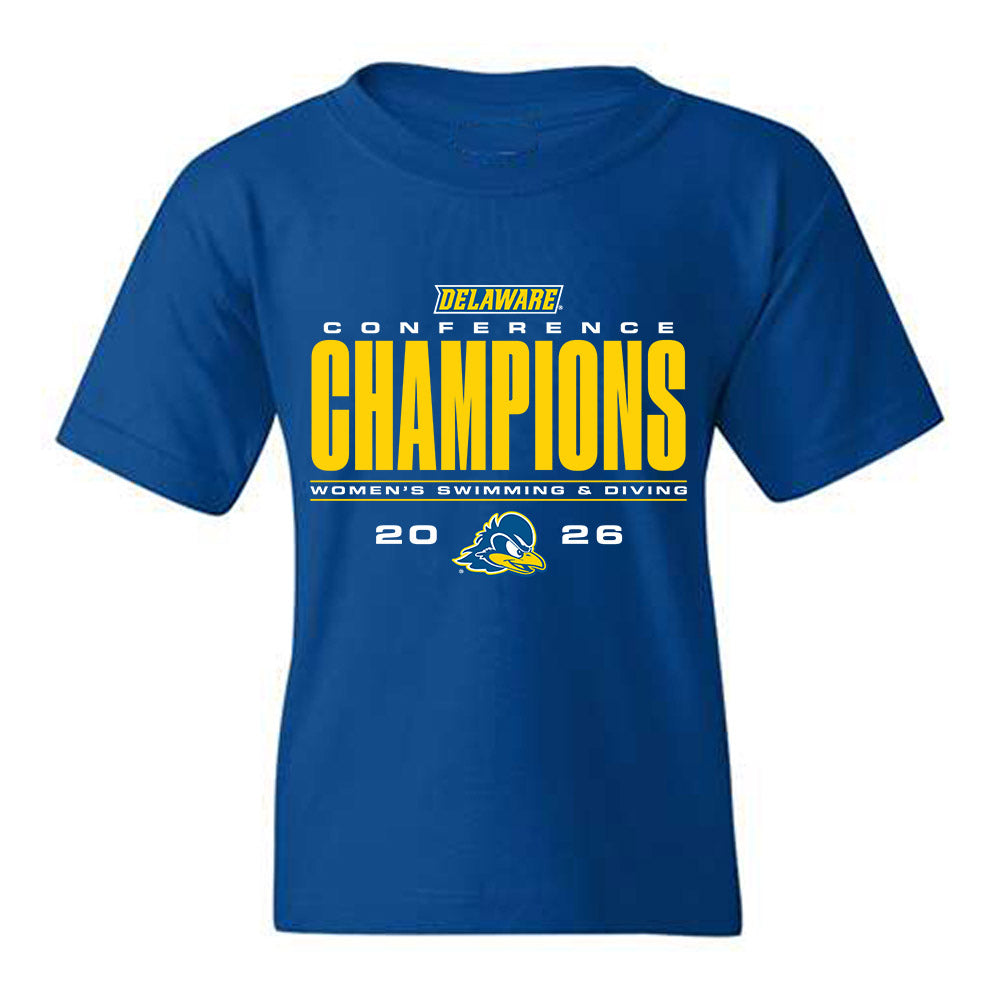 Delaware - NCAA Women's Swimming & Diving : - 2026 Conference Champions Youth T-Shirt-0