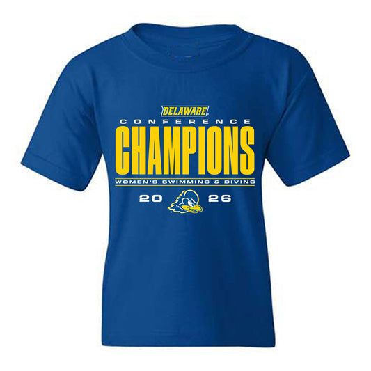 Delaware - NCAA Women's Swimming & Diving : - 2026 Conference Champions Youth T-Shirt-0