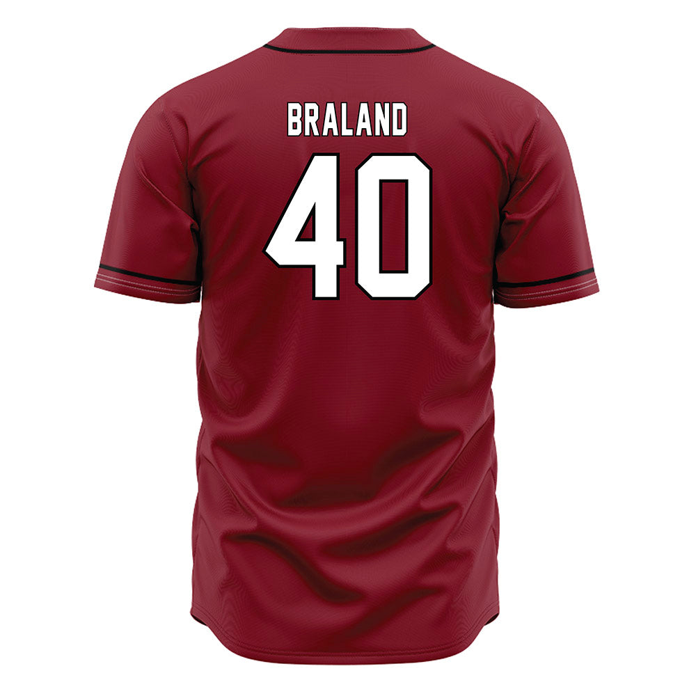 South Carolina - NCAA Baseball : Gavin Braland - Garnet Jersey-1