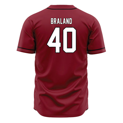 South Carolina - NCAA Baseball : Gavin Braland - Garnet Jersey-1