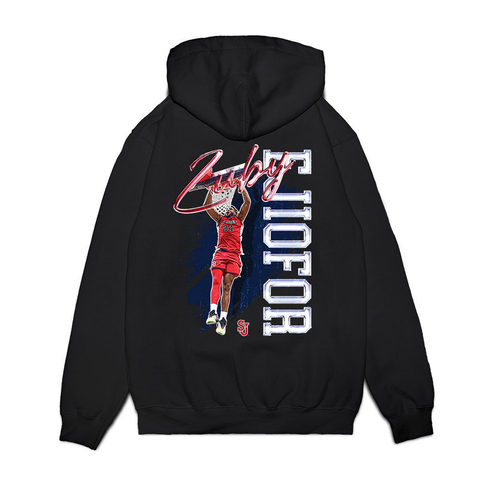 St. Johns - NCAA Men's Basketball : Zuby Ejiofor - Collage Premium Hooded Sweatshirt-1