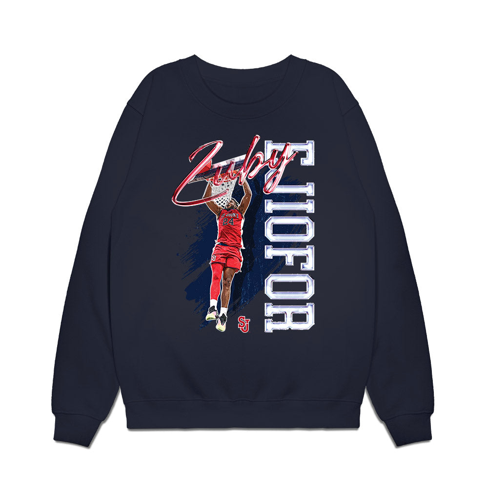 St. Johns - NCAA Men's Basketball : Zuby Ejiofor - Collage Premium Crewneck Sweatshirt-0