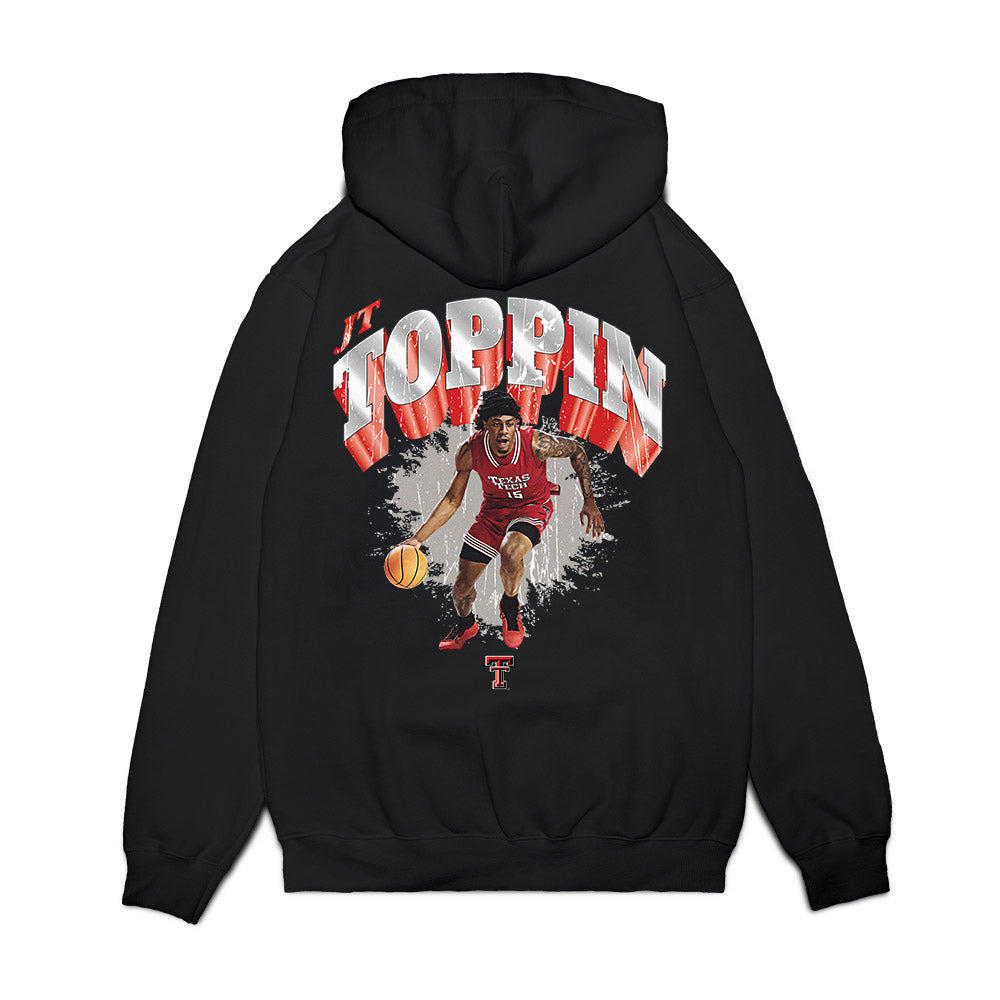 Texas Tech - NCAA Men's Basketball : JT Toppin - Collage Premium Hooded Sweatshirt-1