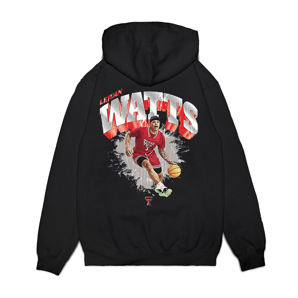 Texas Tech - NCAA Men's Basketball : Lejuan Watts - Collage Premium Hooded Sweatshirt-1