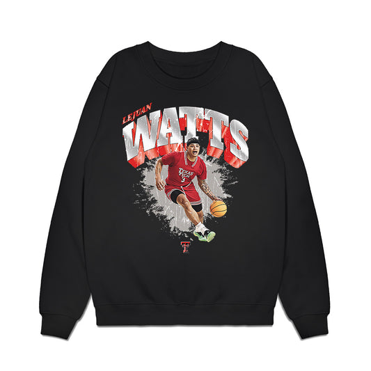 Texas Tech - NCAA Men's Basketball : Lejuan Watts - Collage Premium Crewneck Sweatshirt-0